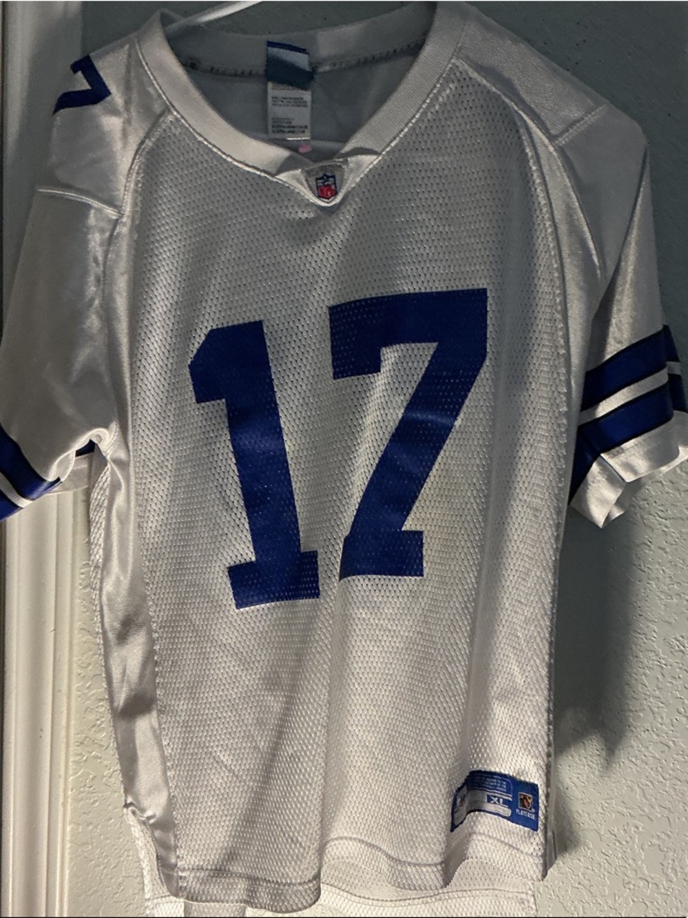 NFL White and Blue #17 Football Jersey